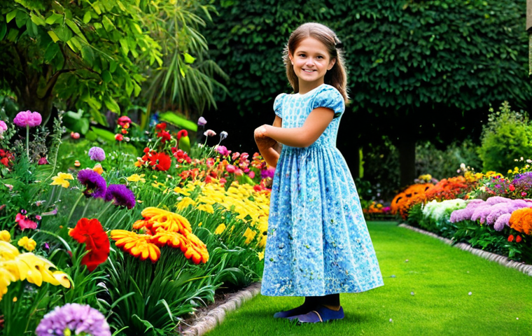 **

"A young girl, fully clothed in a modest dress, is playing in a vibrant garden filled with colorful flowers, safe for work, appropriate content, professional photography, perfect anatomy, natural pose, well-formed hands, family-friendly."

**