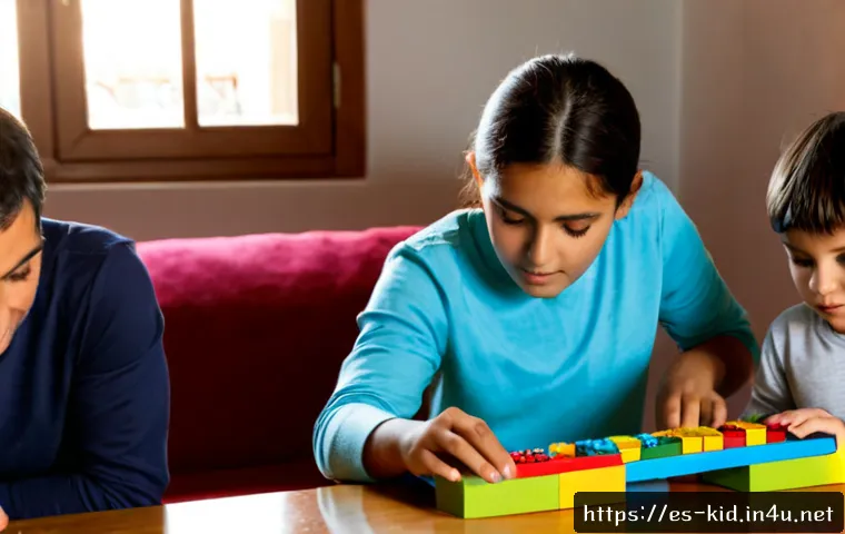 창의적 문제 해결 놀이 - Photorealistic family living room in Spain, two Hispanic children aged 8–10 collaborating on a creat...